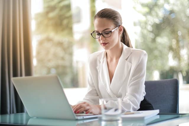 Lady Using Computer